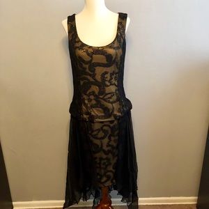 Tadashi Shoji black cocktail beaded dress